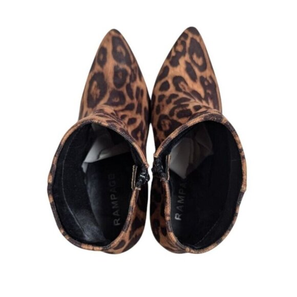 Rampage Womens Cheetah Ankle‎ Booties 7M Teeny Pointed Toe Kitten Heel Mob Wife - Picture 6 of 14
